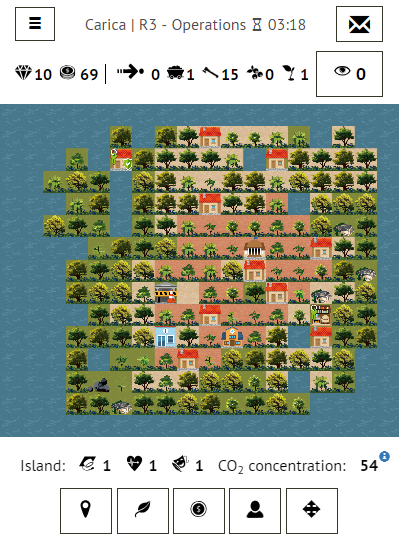In the New Shores game the players are sent to a vibrant green island where they try to establish a functional community. 