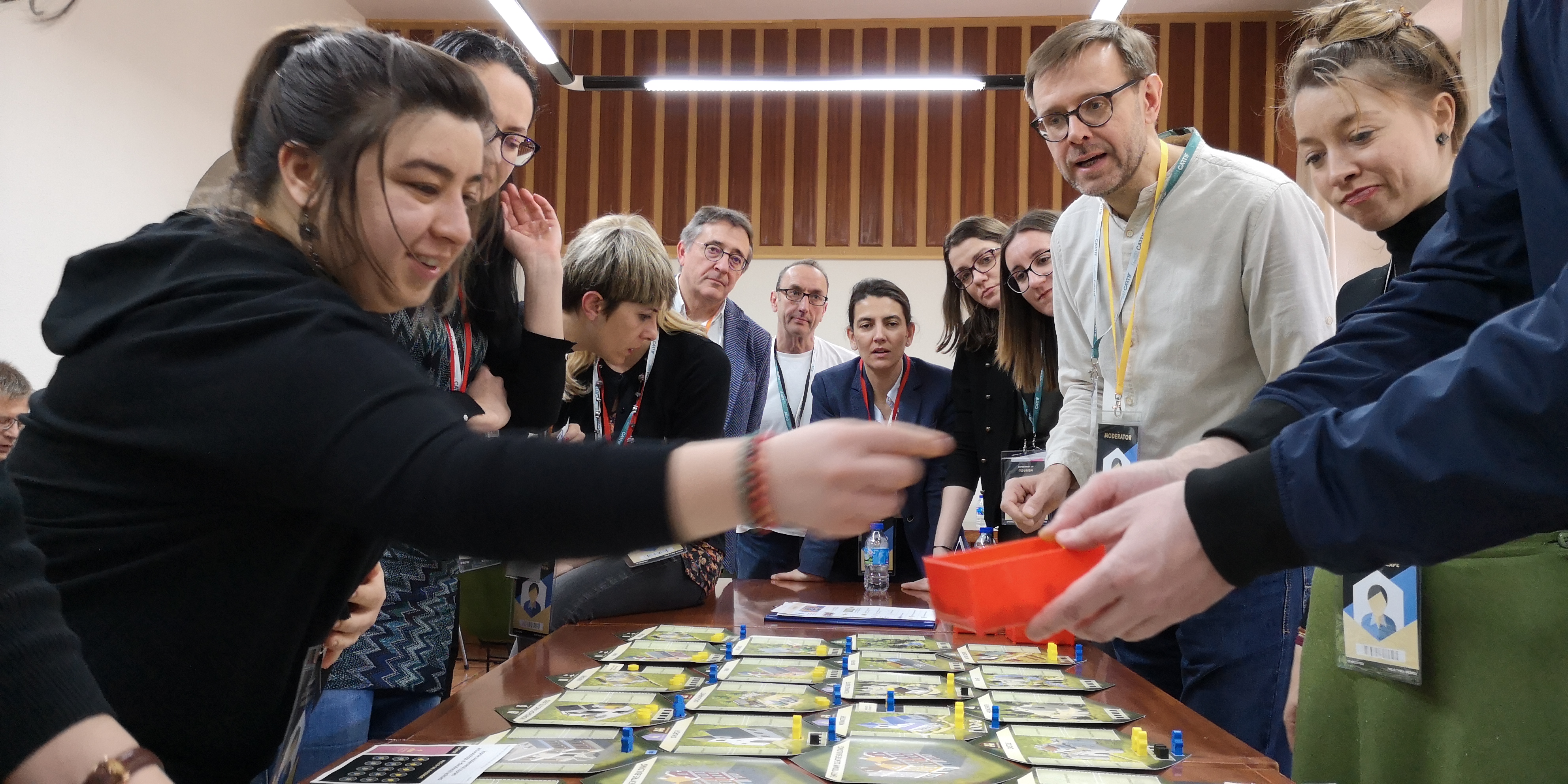 RURITAGE project game is called Ruritania game. On the photo: Participants of the RURITAGE project meeting in Valladolid playing the game.